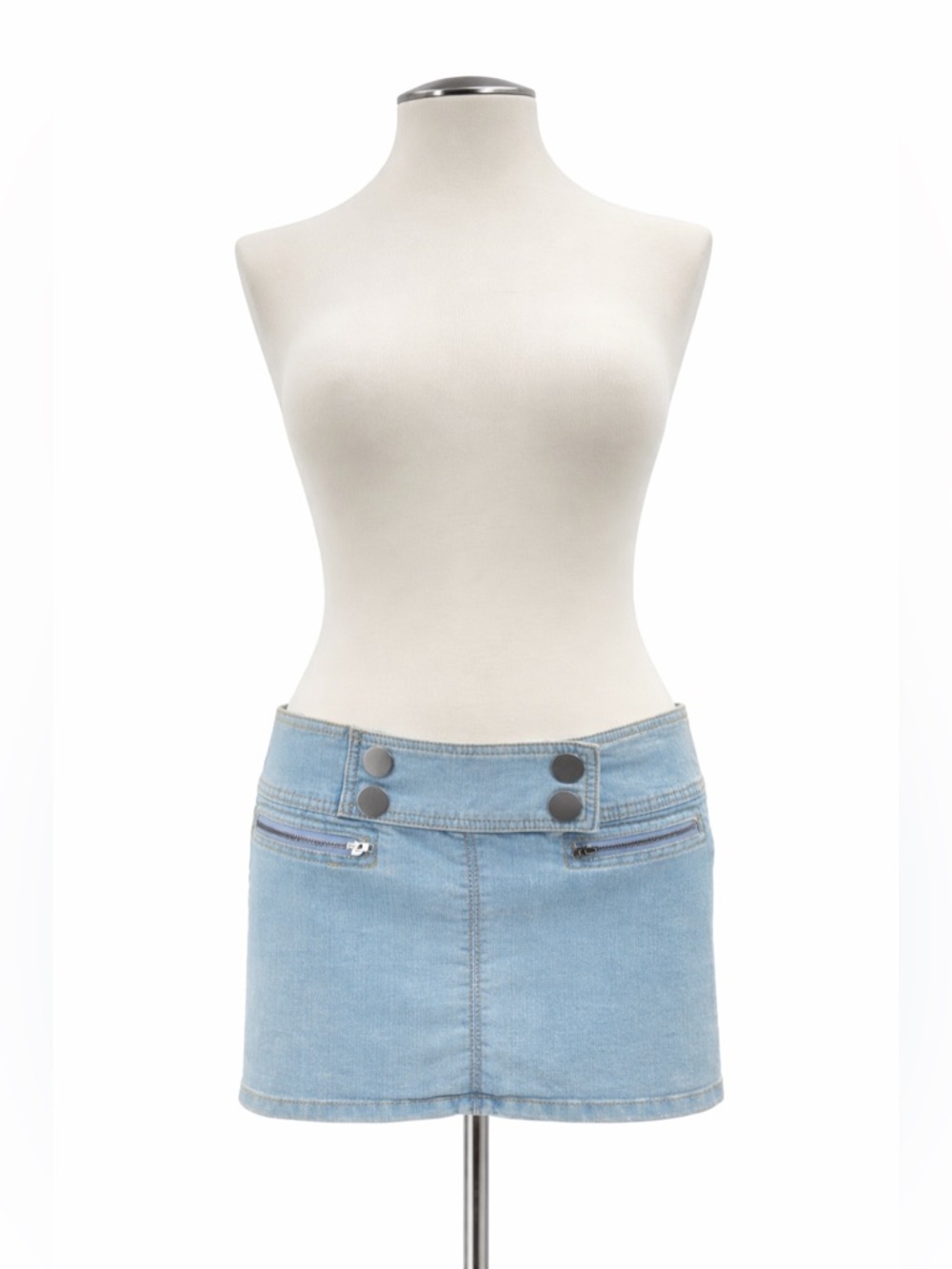 Vintage Y2K Urban Outfitters L Micro Mini Skirt denim button large